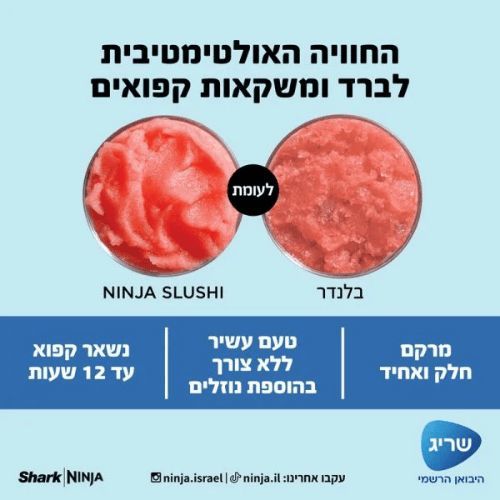 יבואן רשמי שריג! מכונת ברד ומשקאות קפואים Ninja Slushi FS301