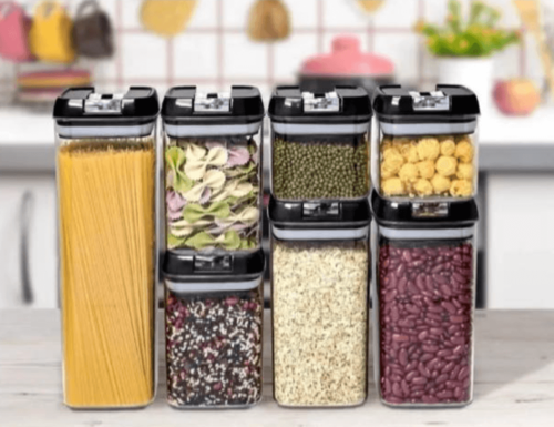 סט קופסאות אחסון מזון 14 חלקים לבן La Kitchenette Fresh&Lock