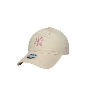 כובע NEW ERA לגברים בגוון קרם עם לוגו ורוד