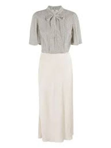 Dress in georgette fabric with polka dot print