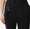 Linen-blend gabardine trousers with darts