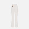 Linen-blend gabardine trousers with darts