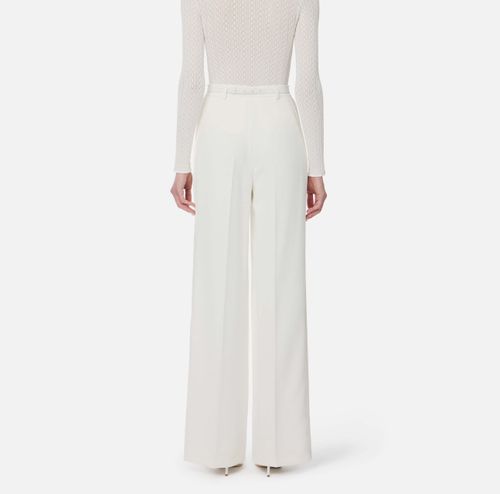 Crêpe trousers with satin bands