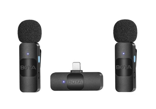 זוג מיקרופון דש אלחוטי לאייפון BY-V2