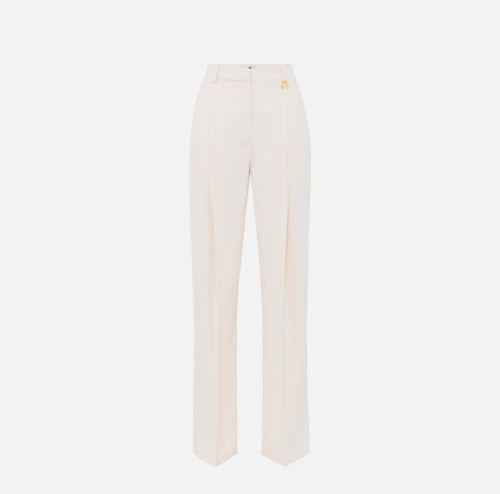 Crêpe trousers with contrasting topstitching
