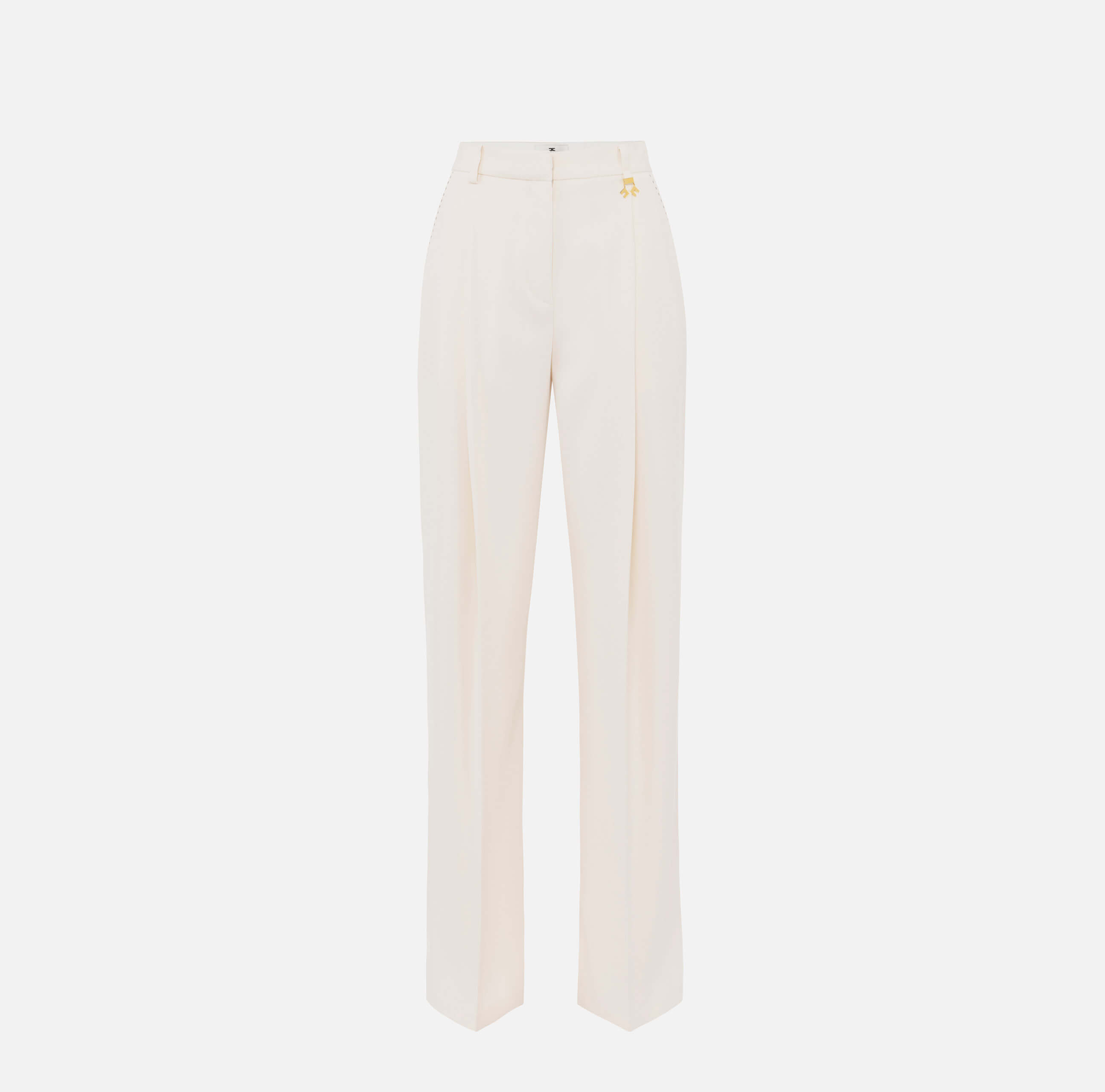 Crêpe trousers with contrasting topstitching