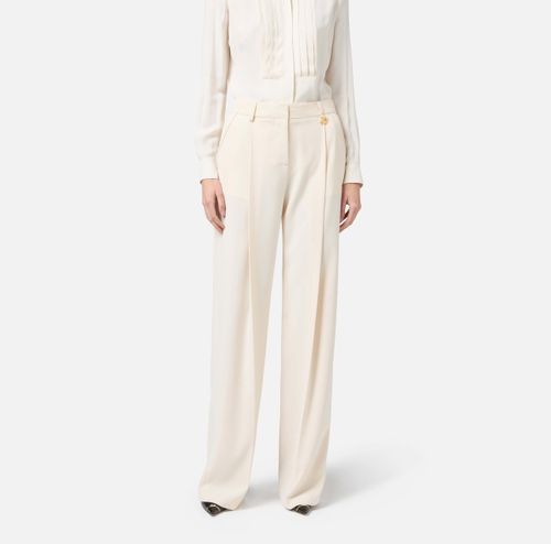 Crêpe trousers with contrasting topstitching