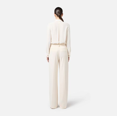 Crêpe trousers with contrasting topstitching