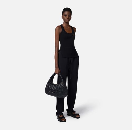 Crêpe tuxedo trousers with satin bands