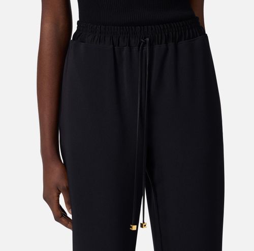 Crêpe tuxedo trousers with satin bands