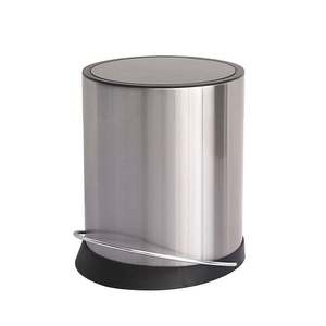 פח אשפה עגול 3 ליטר Flat Top + דוושה וטריקה שקטה כרום של AQUILA PREMIUM אקווילה