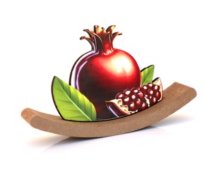 מרכז שולחן נדנדת עץ רימון לשולחן החג