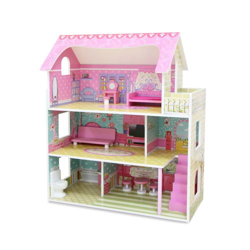 בית בובות מאובזר וילה 3 קומות Dollhouse Mension TX1055E