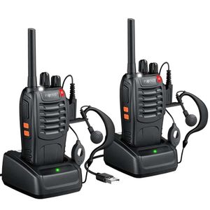 מכשירי קשר ווקי טוקי עד טווח של 5 ק"מ עם סוללה נטענת, עמדת טעינה ואוזניות