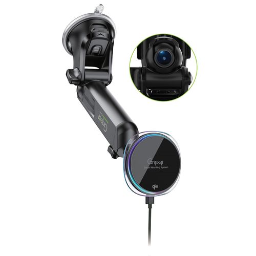 מעמד אוניברסלי לרכב משולב טעינה אלחוטית ומצלמת דרך Gripqi CHM200