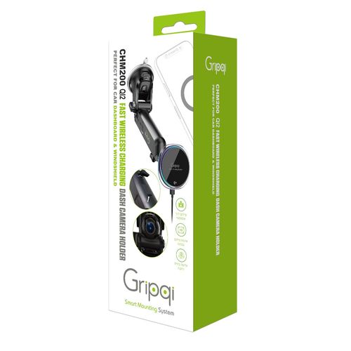 מעמד אוניברסלי לרכב משולב טעינה אלחוטית ומצלמת דרך Gripqi CHM200