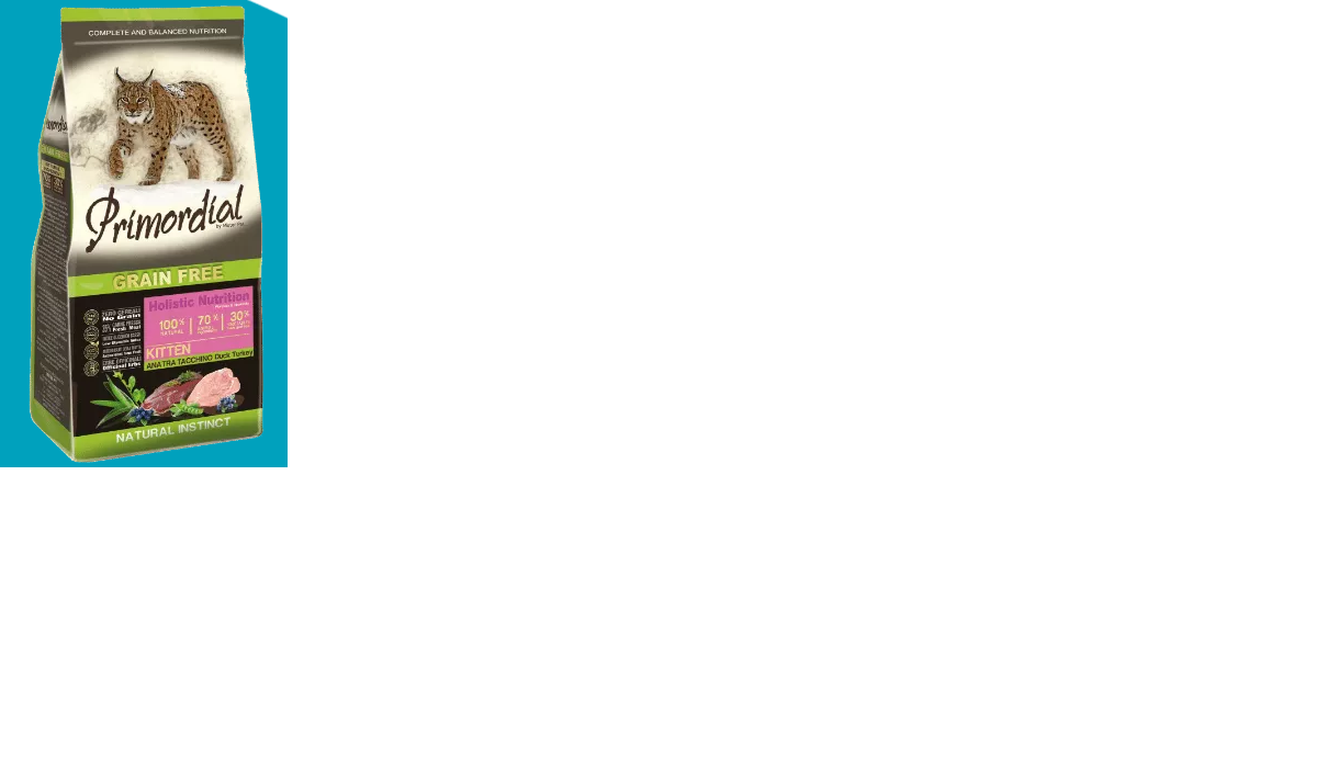 פרימורדיאל ללא דגנים לגורי חתולים הודו ברווז אוכמניות לספדזה 6 קילו 