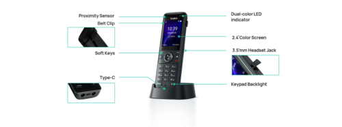 טלפון אלחוטי Yealink AX83H Wi-Fi Handset
