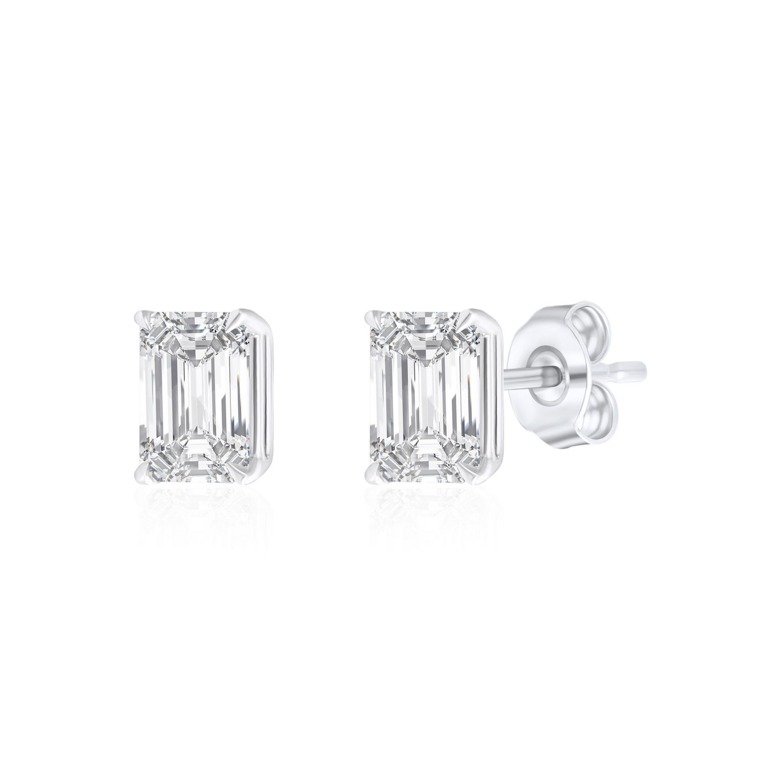 עגילי יהלומים אמרלד 1.50CT זהב 14K
