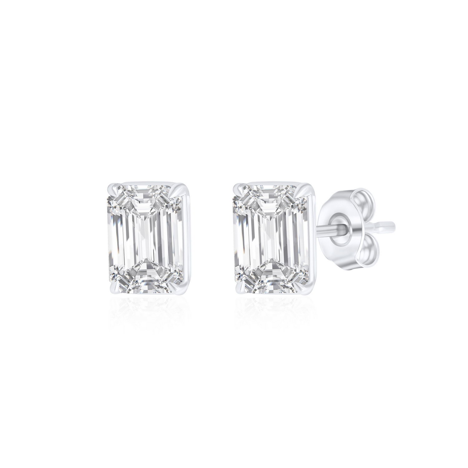 עגילי יהלומים אמרלד 3.0CT זהב 14K