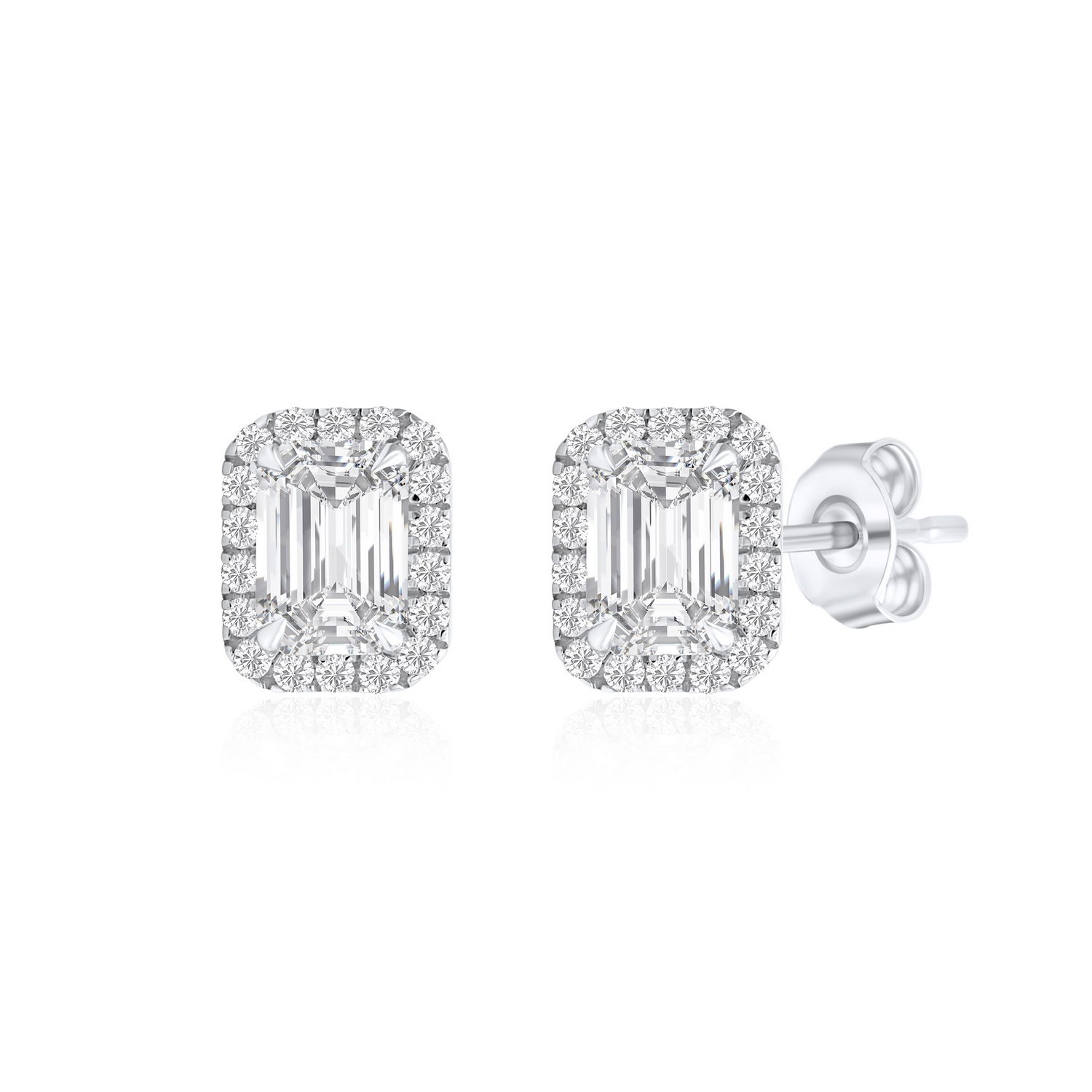 עגילי יהלומים בעיצוב מלבן 2.37CT זהב 14K
