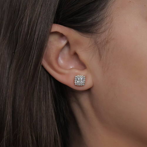 עגילי יהלומים בעיצוב ריבוע 2.29CT זהב 14K