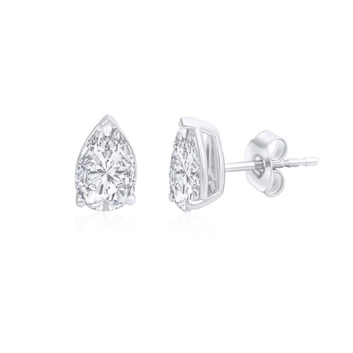 עגילי יהלומים טיפה 2.0CT זהב 14K