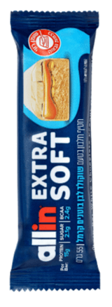חטיף חלבון בטעם שוקולד לבן בוטנים קרמל | Extra Soft | מכיל 55 גרם | 15 גרם חלבון | 2.1 סוכר | 2.4 BCAA | ללא תוספת סוכר