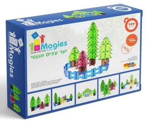 משחק הרכבה מגנטי בתלת מימד 102 חלקים - יער עצים מגנטי
