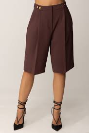 Bermuda shorts in crêpe fabric with jewel logo
