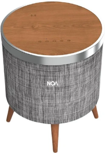 שולחן רמקול בלוטוס ומשטח טעינה אלחוטי NOA Sound Box V1200W - צבע אפור / חום 