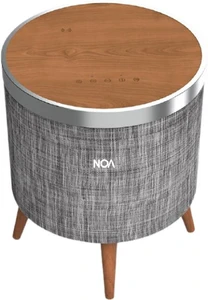 שולחן רמקול בלוטוס ומשטח טעינה אלחוטי NOA Sound Box V1200W - צבע אפור / חום 