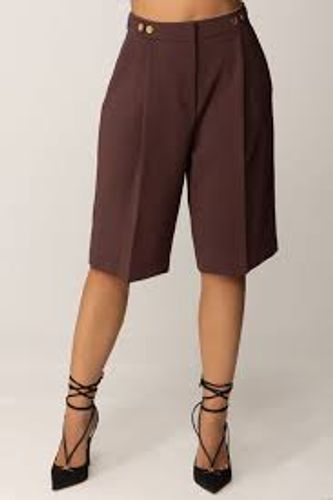 Bermuda shorts in crêpe fabric with jewel logo
