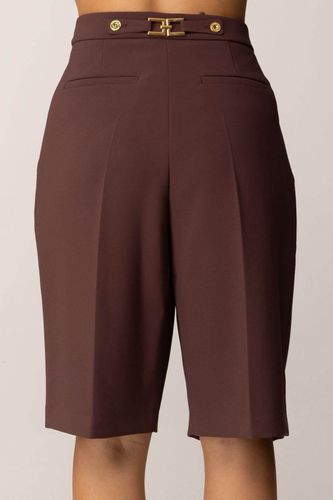 Bermuda shorts in crêpe fabric with jewel logo