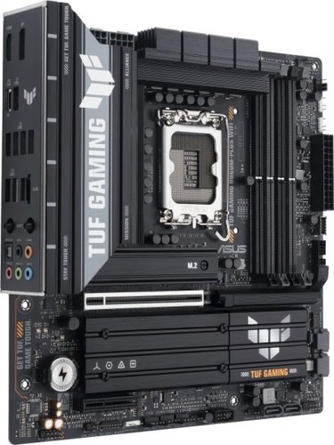 לוח אם לגיימינג ASUS TUF עם עיצוב עמיד ו-4 חריצי זיכרון DDR5.