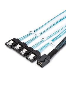 כבל HD Mini SAS (SFF-8643 Host) – 4X SATA (Target) Cable,SFF-8643 to 4X SATA Cable 60cm