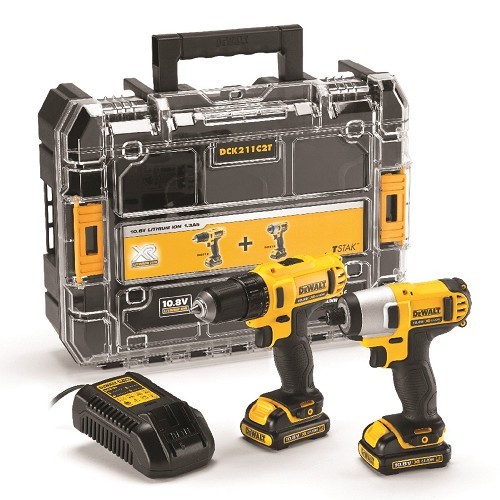 סט מברגה/ מקדחה ואימפקט- DEWALT 2.0AH 10.8V
