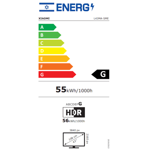 טלוויזיה ''43 QLED 4K שיאומי דגם TV A Pro 43'' (2025)