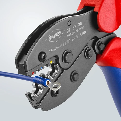צבת לחיצה לוחץ נעלי כבל ומחברים מבודדים 0.5-6 Knipex קניפקס