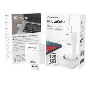 גיבוי קבצים נייד לאייפון בטעינה PhotoCube 128GB