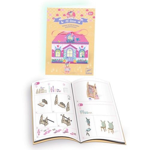 ערכת יצירה בתים מיניאטוריים רוזי של DJECO תכולת הערכה