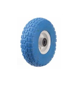 גלגל 10" מוקצף PU מלא בצבע כחול (GLP250) ציר 20 מ