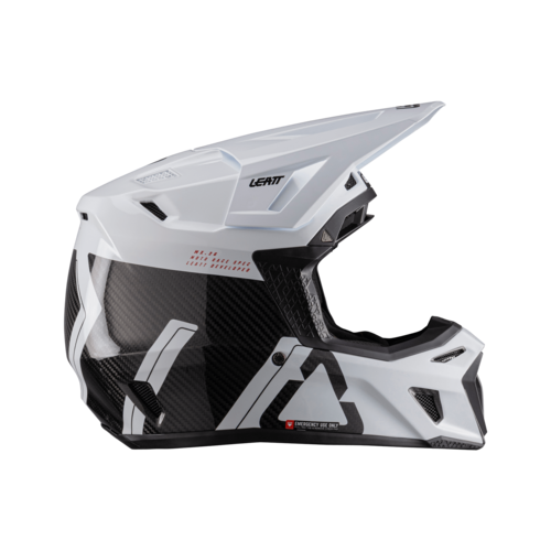 קסדת ליט קרבון / לבן כולל משקפי אבק - LEATT MOTO 9.5 HELMET CARBON V26