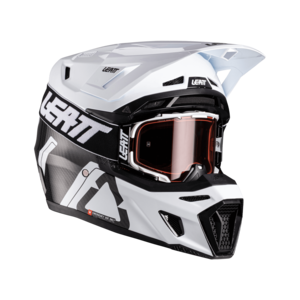קסדת ליט קרבון / לבן כולל משקפי אבק - LEATT MOTO 9.5 HELMET CARBON V26