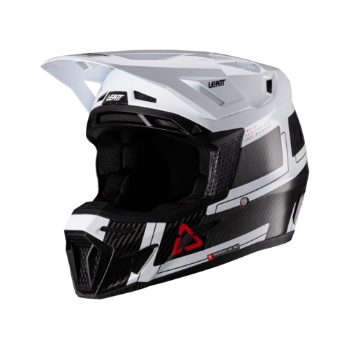 קסדת ליט קרבון / לבן כולל משקפי אבק - LEATT MOTO 9.5 HELMET CARBON V26