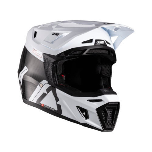 קסדת ליט קרבון / לבן כולל משקפי אבק - LEATT MOTO 9.5 HELMET CARBON V26