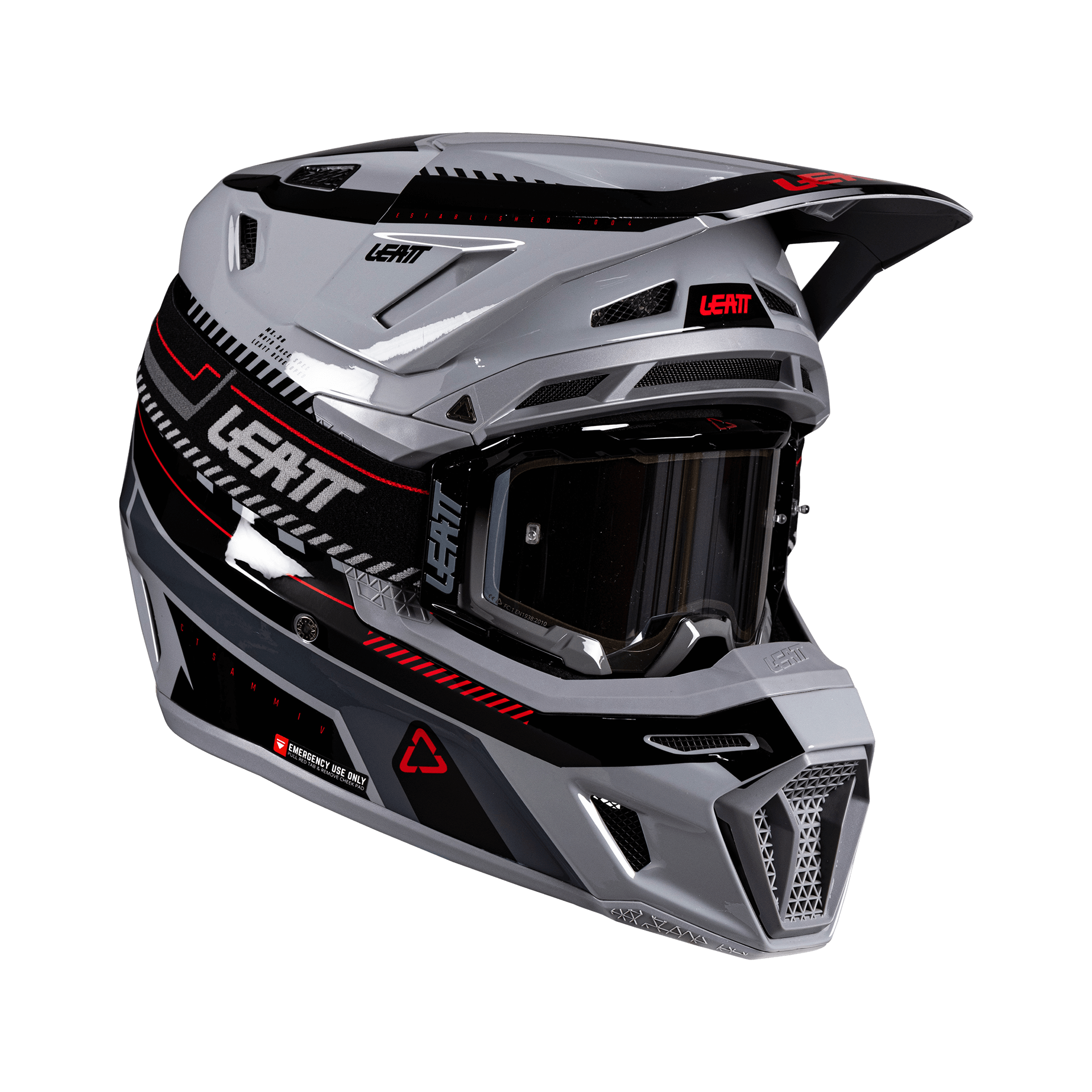 קסדת ליט 8.5 אפור כולל משקפי אבק מתנה -LEATT MOTO 8.5 HELMET V26