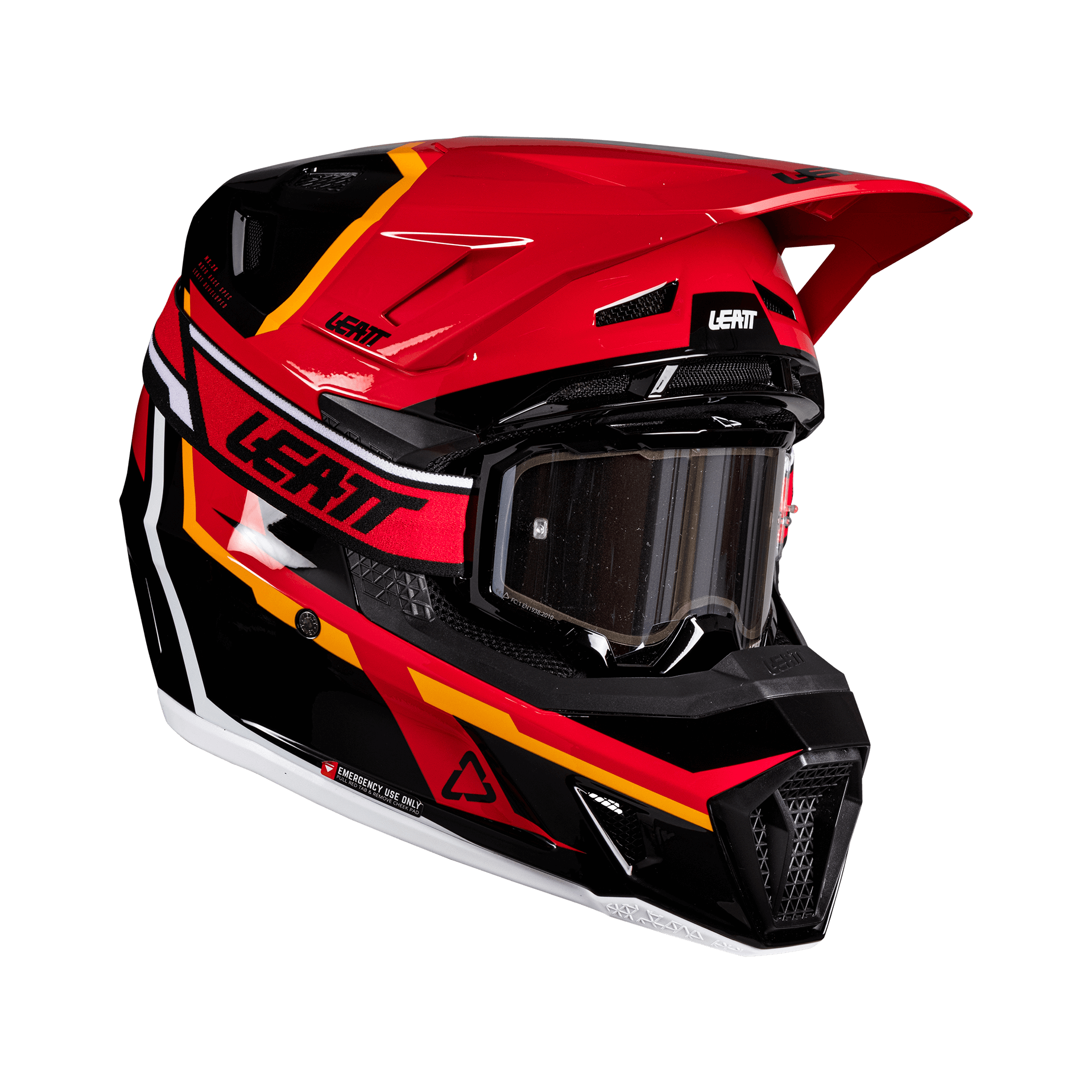 קסדת ליט 7.5 כולל משקפי אבק אדום - LEATT MOTO 7.5 HELMET V26