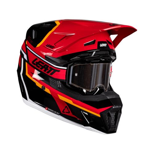 קסדת ליט 7.5 כולל משקפי אבק אדום - LEATT MOTO 7.5 HELMET V26