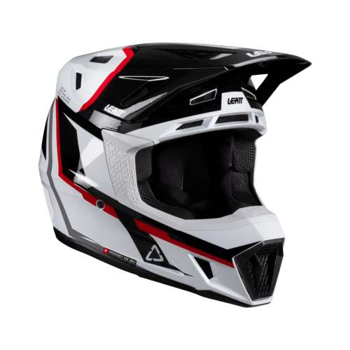קסדת ליט 7.5 כולל משקפי אבק לבן / אדום - LEATT MOTO 7.5 HELMET V26